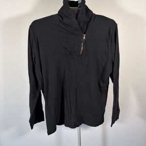Lauren Ralph Lauren 2X Black Mock Neck Sweater Cotton Plus Emo Grunge Whimsigoth
